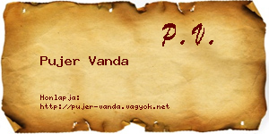 Pujer Vanda névjegykártya